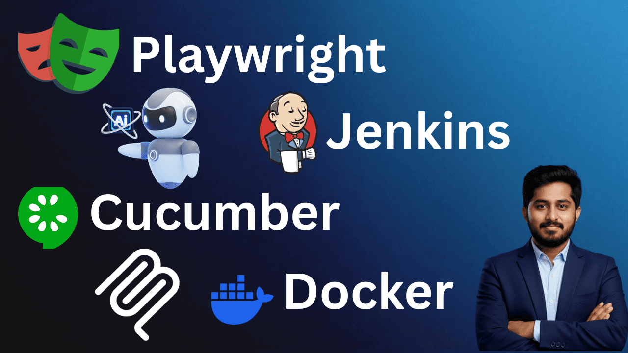 Master Playwright with Docker & Cucumber logo